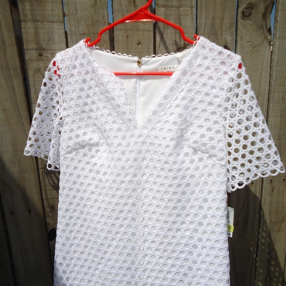 NWT Trina Turk White Eyelet Museum Dress $278 sz 2